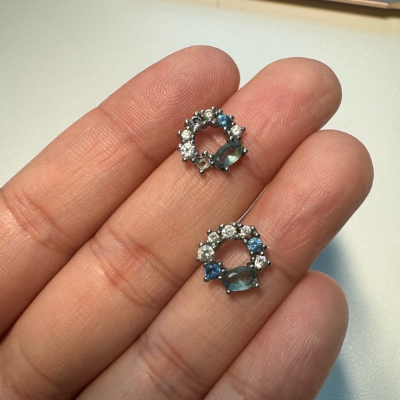 Swarovski Attract Circle Stud Pierced Earrings, Multicolored, Rhodium plated - Picture 8 of 8